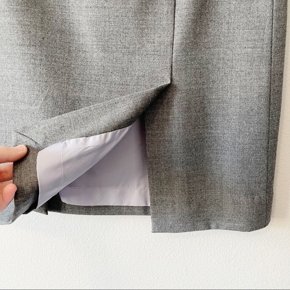 Falconnable Wool Pencil Suit Skirt Light Gray Size 2 Lined Professional Workwear - Picture 6 of 10